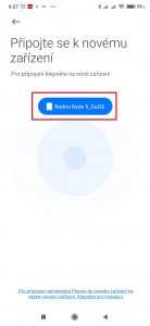 Na starém telefonu zvolte připojení k novému zařízení