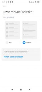 Styl oznamovací roletky
