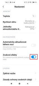 Deaktivujte volbu Zvukové efekty