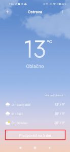 Předpověď na 5 dní