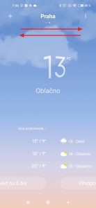 Přepínání mezi městy