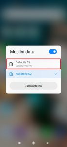 Zvolte SIM kartu, kterou chcete používat