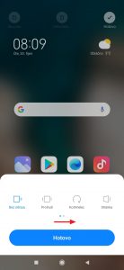 Listuje se horizontálním posunem