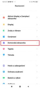 Pokračujte do sekce Domovská obrazovka