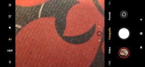 Aplikace Fotoaparát - tlačítko pro vstup do galerie