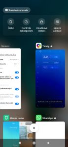 Ukončení aplikace odsunutím do strany