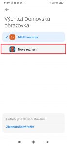 Zvolte ten launcher, který chcete používat