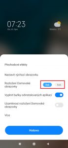 Zvolte v Rozložení Domovské obrazovky buď 4×6, nebo 5×6
