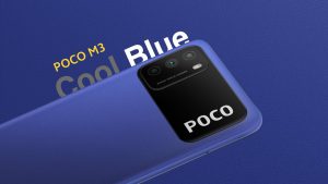 Modrý telefon Poco M3