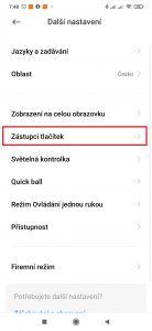 Pokračujte do Zástupci tlačítek