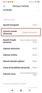 Zde zvolte Vytvořit snímek obrazovky