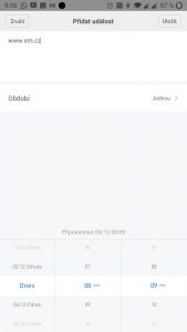 Nastavení připomínky