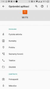 Požadovaná oprávnění