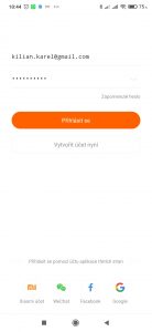 Přihlášení k účtu Xiaomi