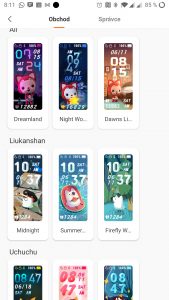 Recenze Xiaomi Mi Band 5 - ciferníky