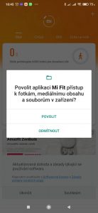 Udělení oprávnění aplikaci Mi Fit
