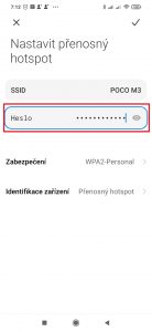 Do pole Heslo zadejte přístupové heslo