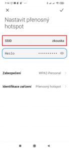 Do pole SSID vyplňte název sítě