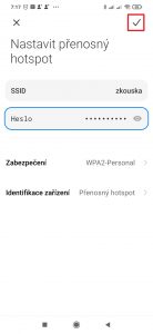 Potvrďte nastavení tlačítkem s „fajfkou“