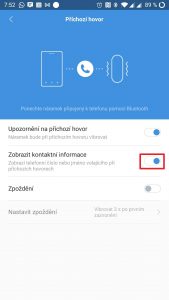 Aktivujte volbu Zobrazit kontaktní informace