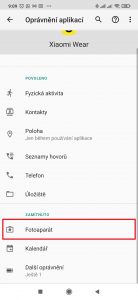 Klepněte na oprávnění