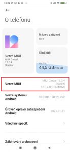 Klepněte sedmkrát na položku Verze MIUI