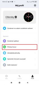 Pokračujte do Příchozí hovor