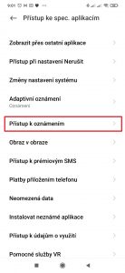 Pokračujte do Přístup k oznámením