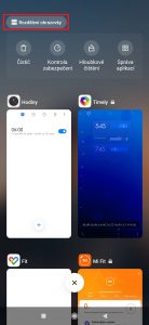 Klepněte na tlačítko Rozdělení obrazovky v levém horním rohu