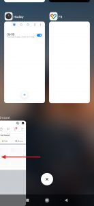 Tahem prstu přesuňte tuto aplikaci ke straně, čímž ji ukončíte