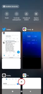 Tlačítko pro ukončení všech aplikací