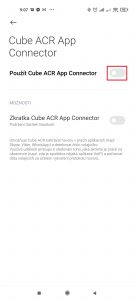 Aktivujte volbu Použít Cube ACR App Connector
