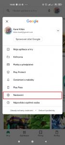 Klepněte na Nastavení