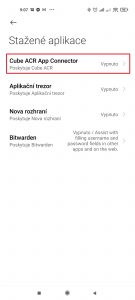 Klepněte na položku Cube ACR App Connector