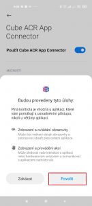 Potvrďte tlačítkem Povolit