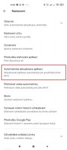 Přejděte do sekce Automatické aktualizace aplikací