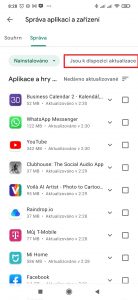Jsou k dispozici aktualizace