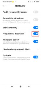 Můžete také vypnout Přizpůsobená doporučení