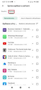 Přejděte do sekce Správa