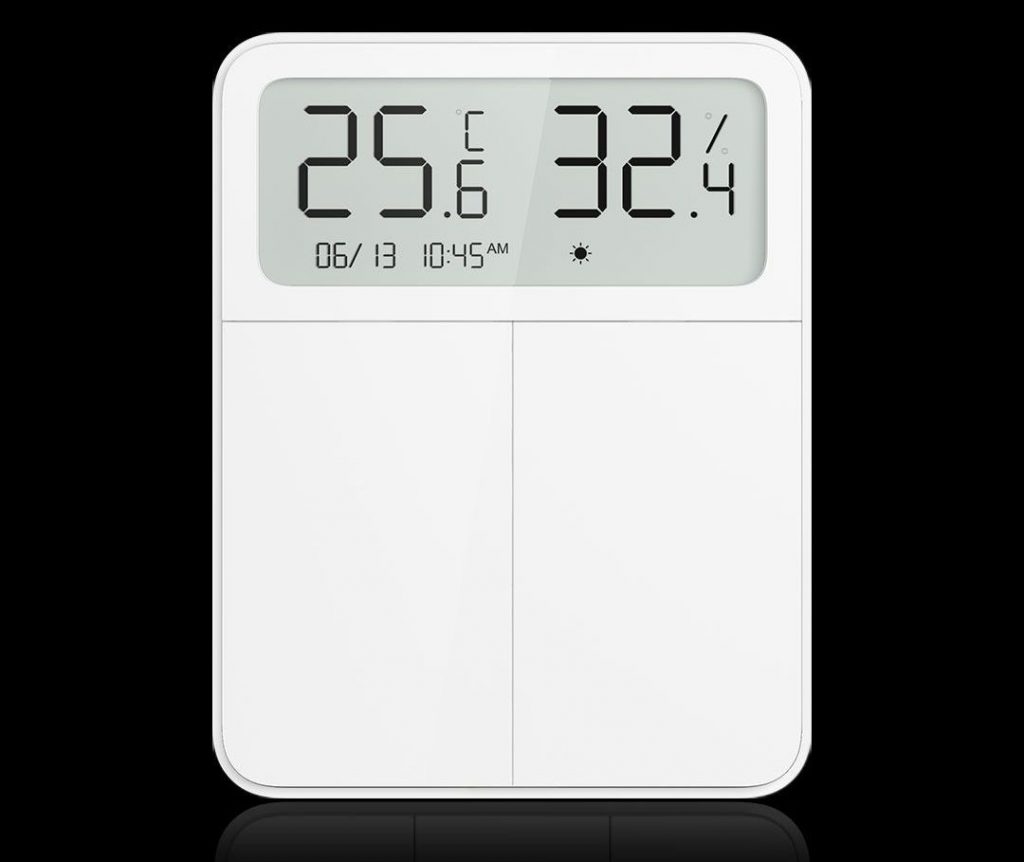 Vypínač s teploměrem a vlhkoměrem