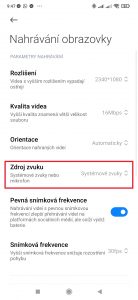 Otevřete nabídku Zdroj zvuku