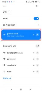 Telefon se připojí k Wi-Fi