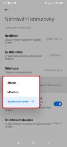 Výběr zdroje zvuku