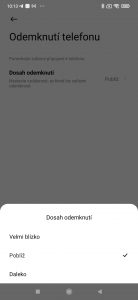 Dosah odemknutí