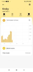 Kroky v průběhu měsíce