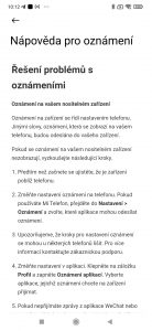 Nápověda k oznámení aplikací