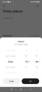 Nastavení dne a času