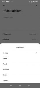 Nastavení opakování