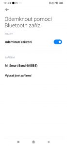 Odemknout pomocí BT zařízení