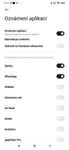 Oznámení aplikací